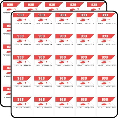 93B Aeroscout Observer OH58 50 Pack Scrapbook Sticker - 1 Inch Small Decals for Planners, Journals, Laptops & Envelope Seals