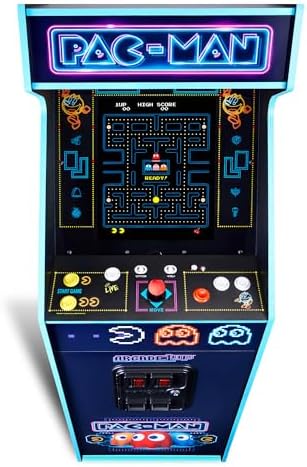 Arcade1Up Pac-Man Deluxe Arcade Machine, 14 Games, Neon | 17-Inch Screen, Retro Console Cabinet for Home, Stand Up Video Game, 5 Feet Tall