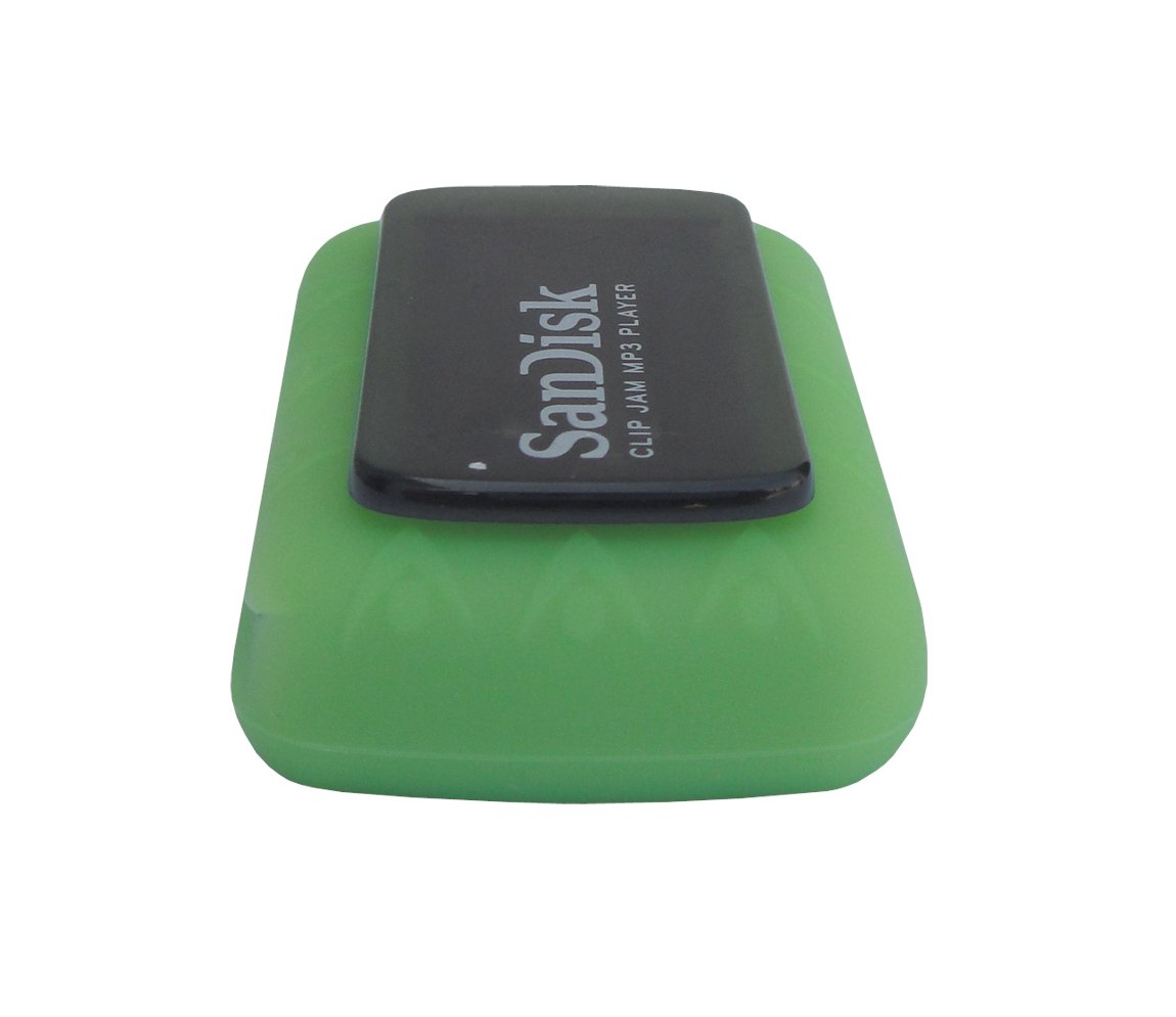 Silicone Case for Sandisk Clip Jam (SDMX26) MP3 Player (Released in 2015), Soft Rubber Skin Bumper Cover, Lawn Green