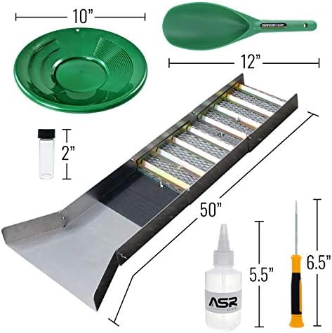 ASR Outdoor Beginner Sluice Box Gold Panning Kit for Adults Starting to Pan for Gold