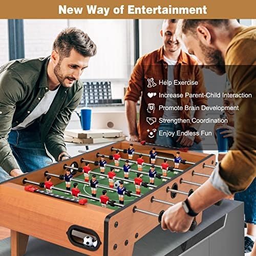 Giantex 27" Foosball Table, Easily Assemble Wooden Soccer Game Table Top w/Footballs, Indoor Table Soccer Set for Arcades, Game Room, Bars, Parties