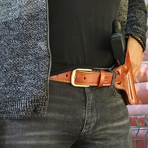 Premium The Ultimate Leather OWB Pancake Holster Fits, Desert Eagle All Calibers with 6” Barrel, Right Hand Draw, Brown Color