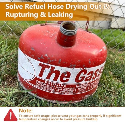 1-Pack No Cap Gas Can Spout with Rubber Stopper Compatible with Eagle and Jerry Cans 1.5, Missing Cap Gas Can Replacement Spouts