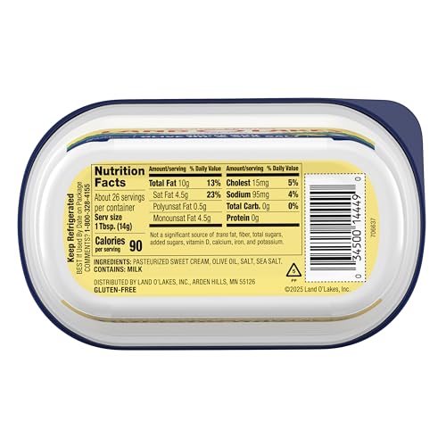 Land O Lakes Butter with Olive Oil & Sea Salt, Spreadable, 13 oz tub