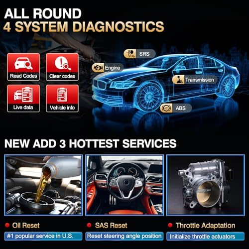 LAUNCH CRP123 V3.0 Elite OBD2 Scanner, Engine ABS SRS Transmission, 3 Resets | Oil Service/Throttle Relearn/SAS Reset