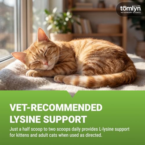 Tomlyn Immune Support Daily L-Lysine Supplement, Fish-Flavored Lysine Powder for Cats and Kittens, 3.5oz