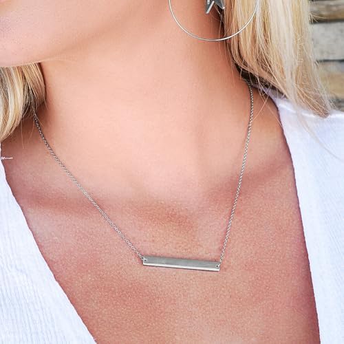 Multi Gold Bar Necklace for Women Vertical/Horizontal Bar Pendant Necklaces with Adjustable Chain Necklace Adult Jewelry