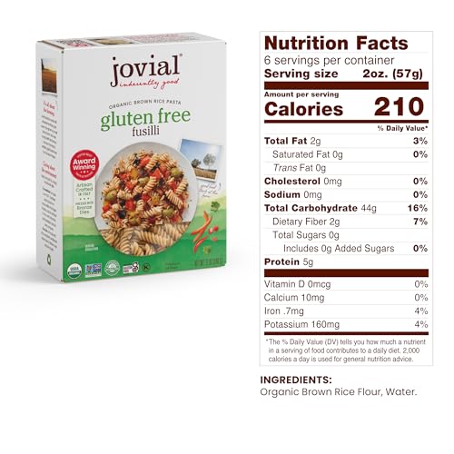 Jovial Brown Rice Farfalle, Penne, & Elbows Pasta - Whole Grain Organic Pasta, Gluten Free, Dairy Free, Made in Italy - 12 Oz, 3 Pack Variety