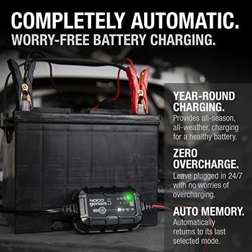 NOCO GENIUS5: 5A 6V/12V Smart Battery Charger – Automatic Maintainer