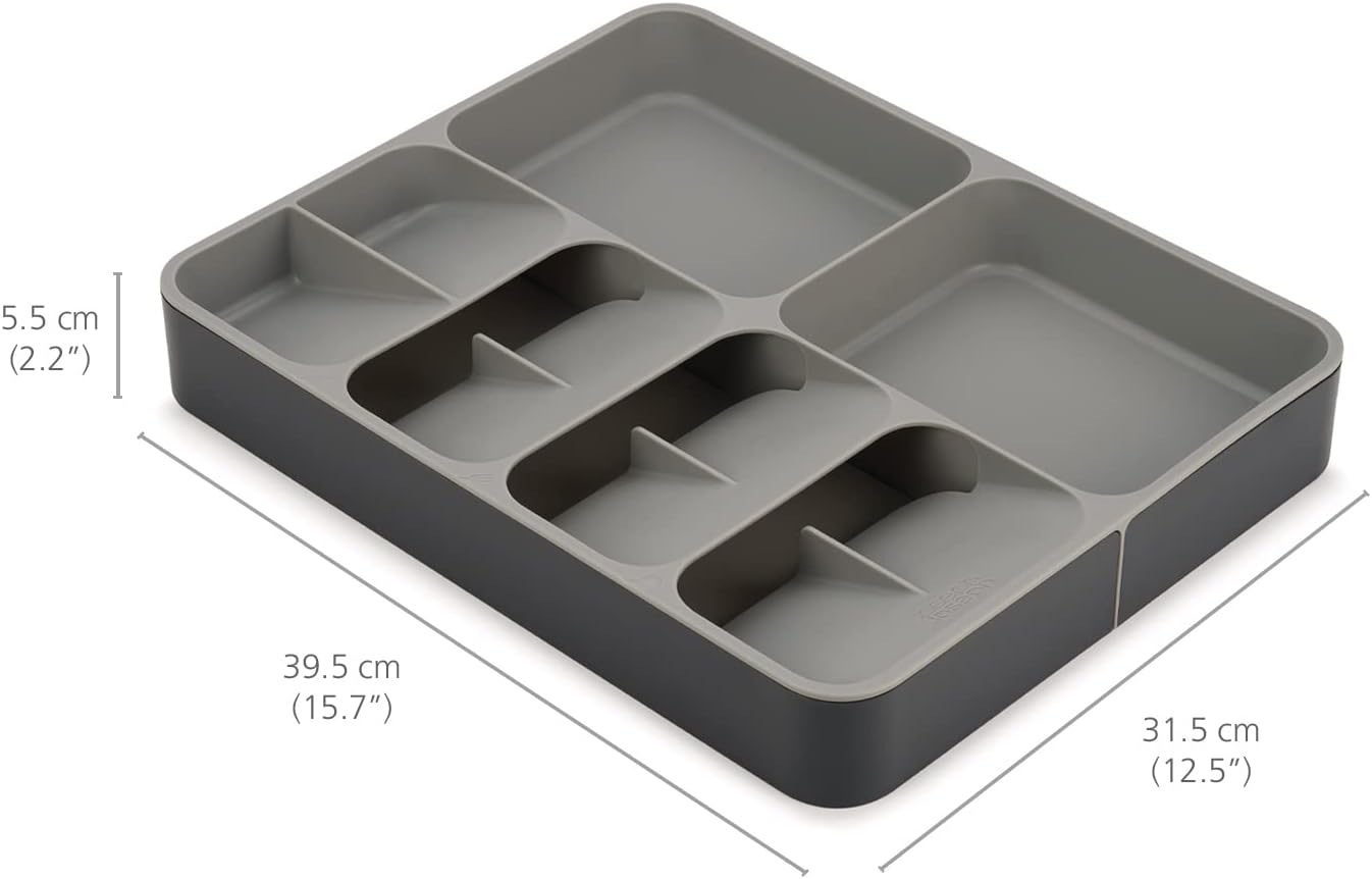 Joseph Joseph DrawerStore Knife Organizer, holds up to 9 knives, Kitchen Organization & Drawer Storage – Compact, Gray
