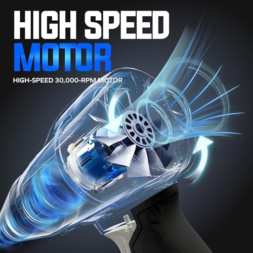 Sun Joe 20V ECOSHARP X20 StormJet Cordless Turbo Blower, 40 CFM Handheld Leaf and Dust Blower with 5.0Ah Battery and Charger, Blue, GO-SRMJET-5A-BLU