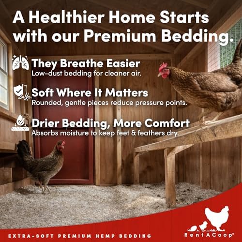 RentACoop 300L Hemp Bedding for Chickens, Rabbits, Guinea Pigs & Hamsters | Super Absorbent, Low Dust, Natural Odor Control for Chicken Coops