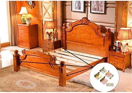 TIHOOD 4PCS Premium Heavy Duty Non-Mortise Bed Rail Fittings Wood Bed Rail Bracket, Headboards and Foot-Boards with Screws