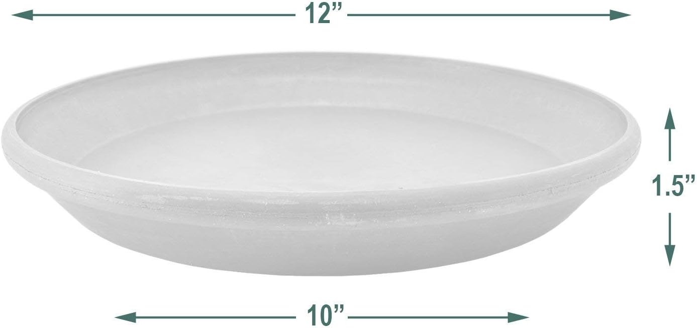 Arcadia Garden Products PSW Pot Collection AP35TCM 14-inch Plastic/Stone/Wood Composite Plant Saucer Drip Tray – No Drainage Hole (Drillable)