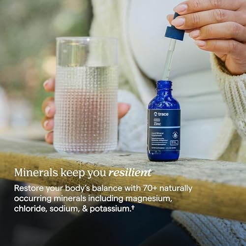 Trace Minerals Ionic Zinc Liquid Drops Supplement 2 fl oz 45 Servings | Highly bioavailable ionic form, 70+ trace minerals per serving