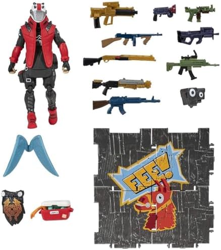 Fortnite Vending Machine, Features 4 Inch X-Lord Action Figure, Includes 9 Weapons, 4 Back Bling, and 4 Building Material Pieces