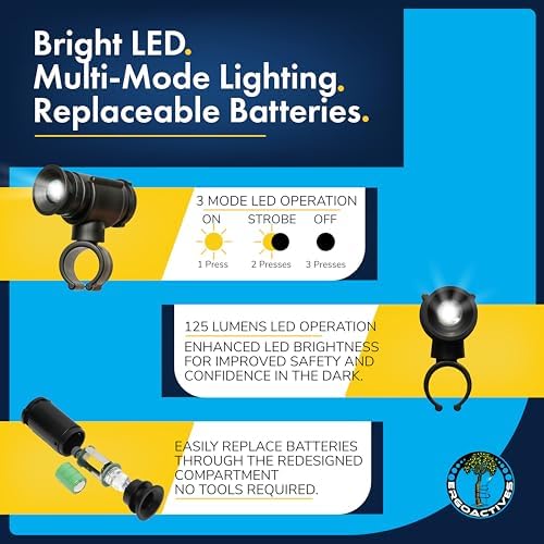 LightBaum 2G LED Flashlight for Canes, Crutches & Walkers — Universal Clip-On Mount, Adjustable Angle