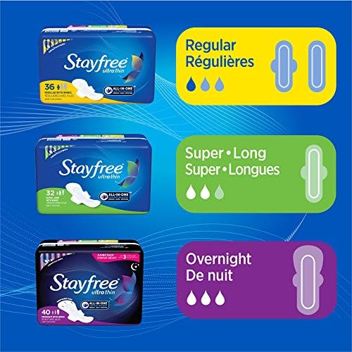 Stayfree Ultra Thin Overnight Pads with Wings - 14 Ct (Pack of 2)
