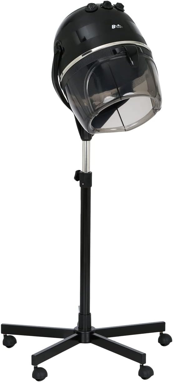 Buy-Rite Meredith 880W Hooded Salon Hair Dryer Adjustable Height | Durable 5-Star Caster Base, Fits Most Dryer Chairs, 60-Min Auto Shut-Off