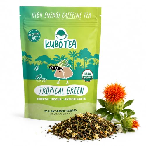 Kubo Energize Yerba Mate Tea, Organic High Caffeine Energy Tea Bags - 20 Ct