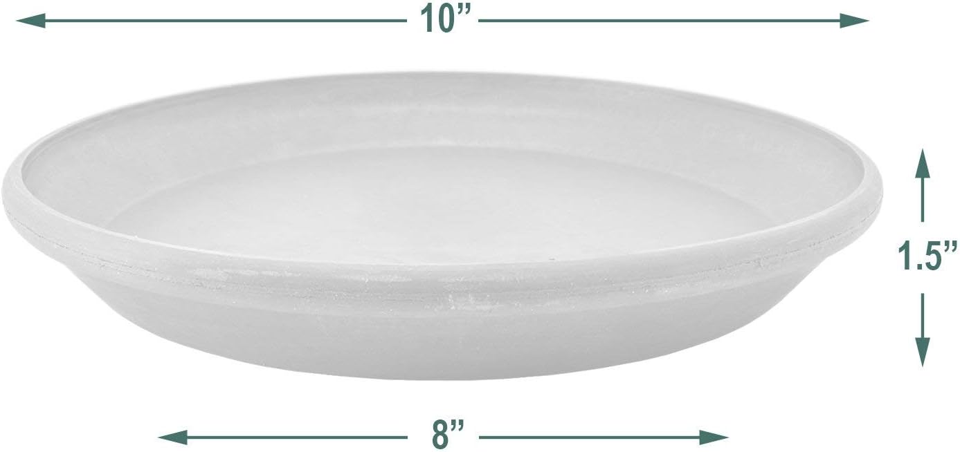 Arcadia Garden Products PSW Pot Collection AP35TCM 14-inch Plastic/Stone/Wood Composite Plant Saucer Drip Tray – No Drainage Hole (Drillable)