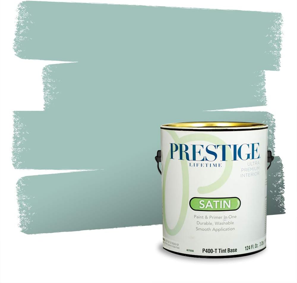 PRESTIGE Paints Exterior Paint and Primer In One, 1-Gallon, Semi-Gloss, Comparable Match of Behr* Intercoastal Gray*