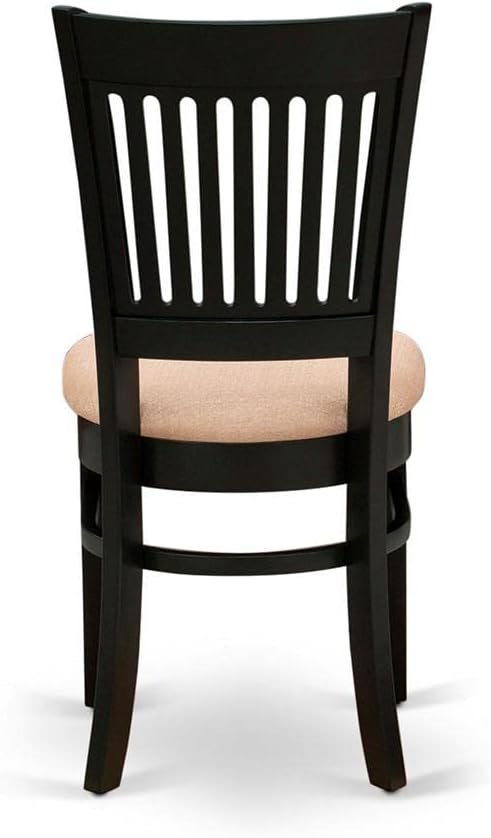 East West Furniture VAC-OAK-C Vancouver Dining Chairs - Linen Fabric Upholstered Wood Chairs, Set of 2, Oak
