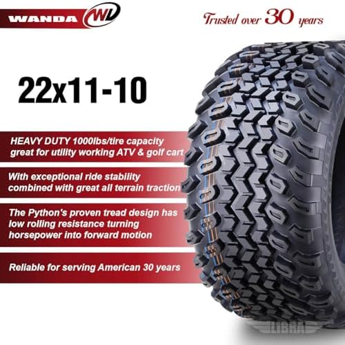 LIBRA Set of 4 UTV ATV Tires 22x11-10 22x11x10 4PR High Load -10142