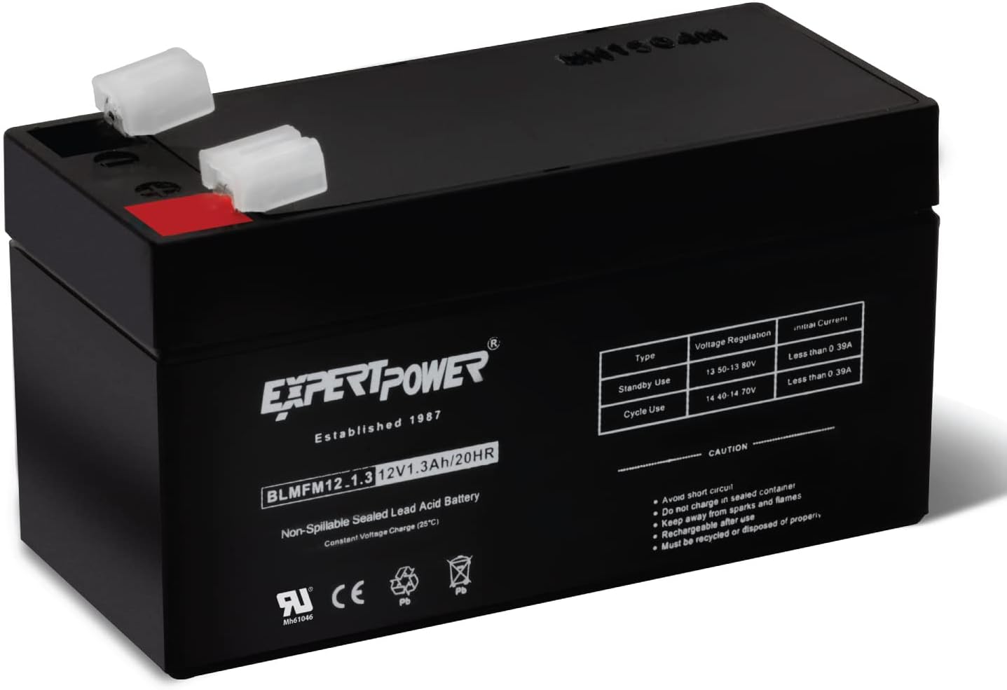 ExpertPower EXP1213-1.3Ah 12V Battery Rechargeable SLA AGM with F1 Terminals, Sealed Lead Acid Small 12 Volt Battery Replacement Backup for Auxiliary