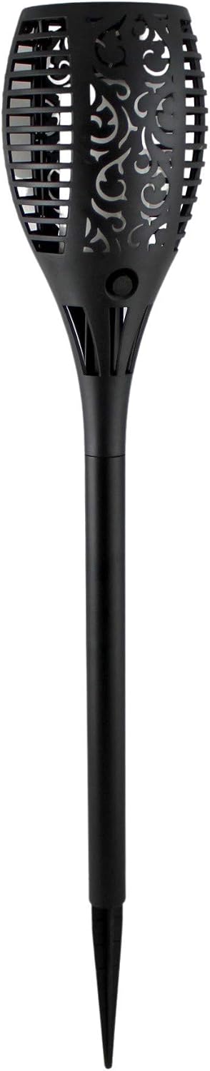 Dependable Industries inc. Essentials Solar LED Flickering Torch Light - Waterproof Garden Path Lamp, 22.75" Automatic On/Off, Long-Lasting