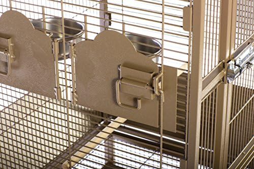 Prevue Pet Products Steel Bird Flight Cage with Wheels - Black, Large | Large Birdcage for Parakeets, Canaries, Finches, Cockatiels, Lovebirds, & Green Cheeks, Metal Standing Birdcage
