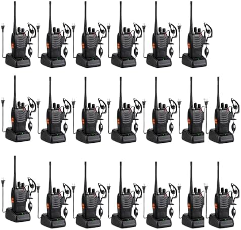 BAOFENG Walkie Talkie BF-888S Two Way Radio 16 CH Radio Black (Pack of 20)