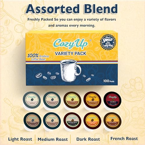 Cozy Up Specialty Dark Coffee Single Serve Pod, 100-Count, Dark Roast | Compatible with Keurig K-Cup