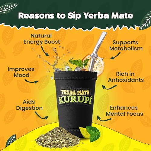 Kurupi Yerba Mate with Mint & Boldo 500 g (1.1 lb) | Paraguayan Herbal Loose Leaf Blend | Refreshing Natural Mate Tea with Mint & Boldo Leaves