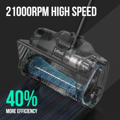 Litheli Cordless Snow Shovel, 20V 12-Inch Battery Powered Snow Thrower, Battery Snow Blower with Auxiliary Handle, with 4.0Ah Li-ion Battery & Charger