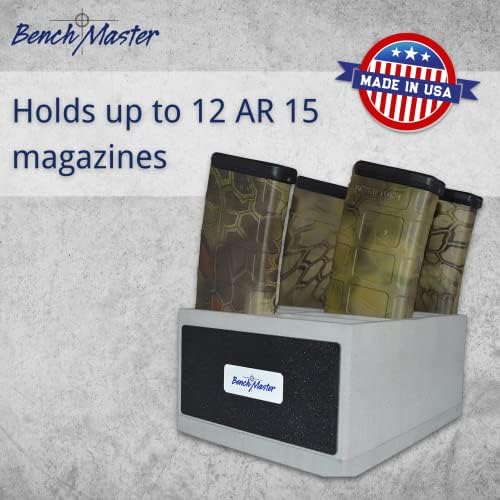 BenchMaster Weapon Rack AR Magazine Rack for Gun Safe, Holds 12 AR Magazines, High-Density Foam Gun Magazine Holder & Organizer