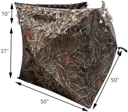 THUNDERBAY Pop Up 3 Sided Ground Blind for Deer Duck Turkey Hunting, Portable Quick Setup Lightweight 3 Panels Deer Hunting Blind