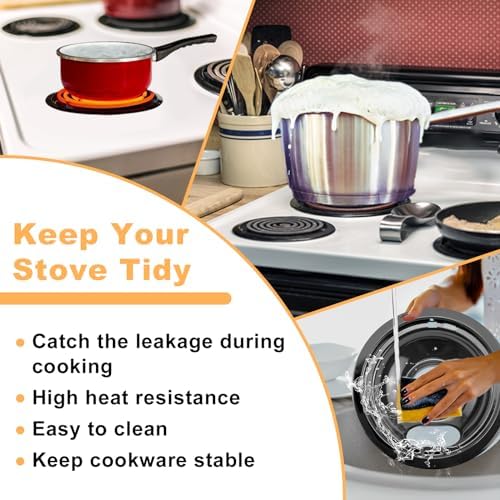 W10290350 W10290353 Porcelain Burner Drip Pans Compatible with Whirl-pool Electric Stove Range Top Drip Bowls Includes 1 Large 8-Inch and 3 Small