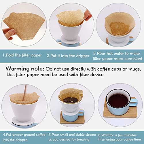 YQL #4 Cone Coffee Filters, 200 Count Paper Filters for Ninja Coffee Makers