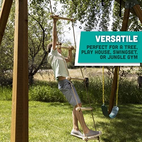 Squirrel Products 6 ft. Climbing Rope Ladder for Kids - DIY Swingset Addition for Outdoor Play Equipment