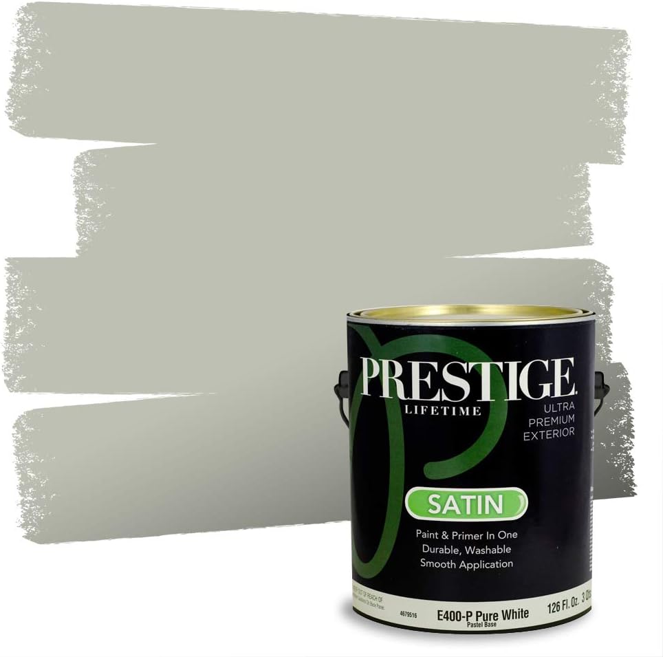 PRESTIGE Paints Exterior Paint and Primer In One, 1-Gallon, Flat, Comparable Match of Sherwin Williams* Coastal Plain*