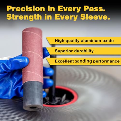 Dark Stone Sanding Sleeves for Oscillating Spindle Sander, Aluminum Oxide, 6-Pack (0.5, 1/2, Inches, 240)