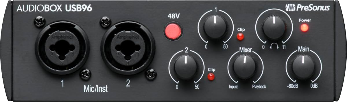 PreSonus AudioBox USB 96 25th Anniversary Studio Recording Package