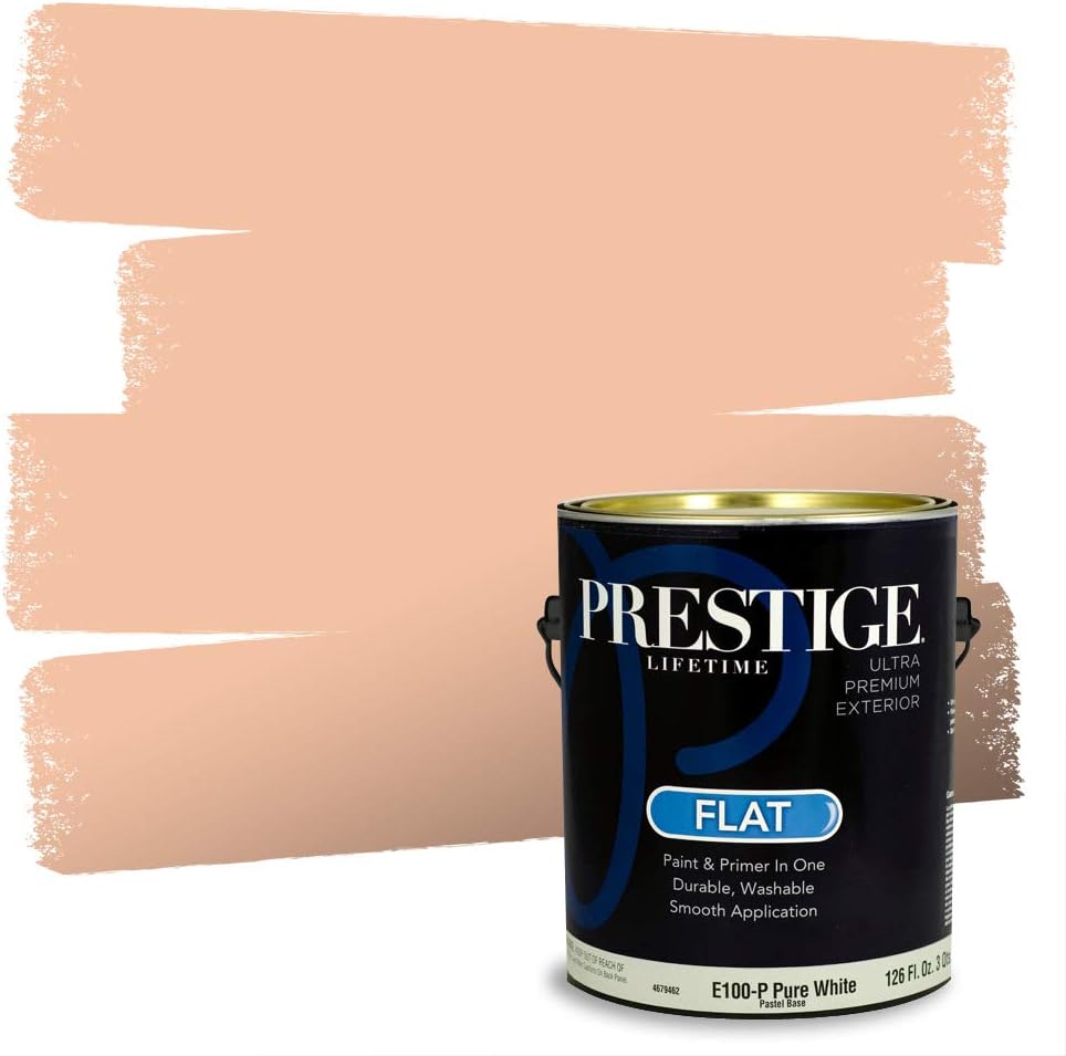 PRESTIGE Paints Exterior Paint and Primer In One, 1-Gallon, Semi-Gloss, Comparable Match of Sherwin Williams* Captivating Cream*