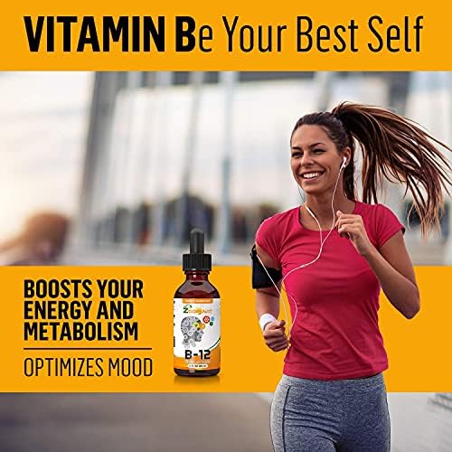 Vitamin B Complex Liquid Drops with Fast Absorption - Super B Liquid Complex Vitamins B2, B3, B5, B6 & B12 - Natural Energy Boost