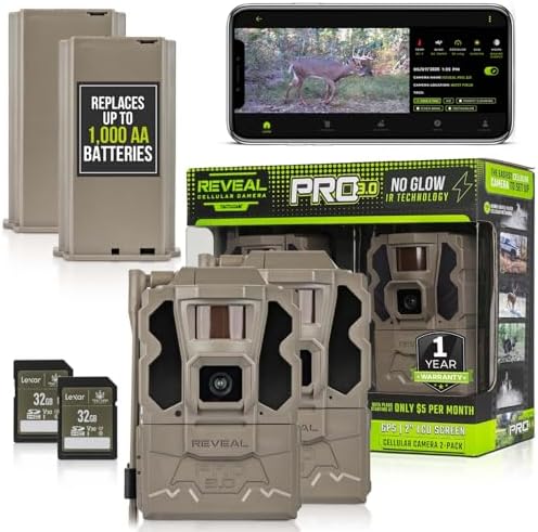 TACTACAM Reveal Pro 3.0 Cellular Trail Camera - Multi-Cellular Network, GPS, No-Glow IR, Wi-Fi Enabled, HD Photos & 1080p Videos