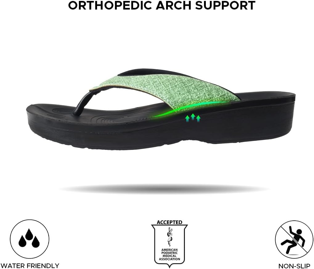 AEROTHOTIC Comfortable Arch Support Flip Flops for Women Orthotic Sandals