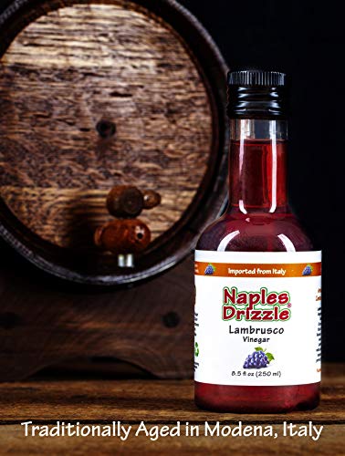 Lambrusco Vinegar of Modena - Premium Sweet & Tangy Red Wine Vinegar with No Added Sugar or Thickeners, Vegan & Paleo (Lambrusco Vinegar of Modena