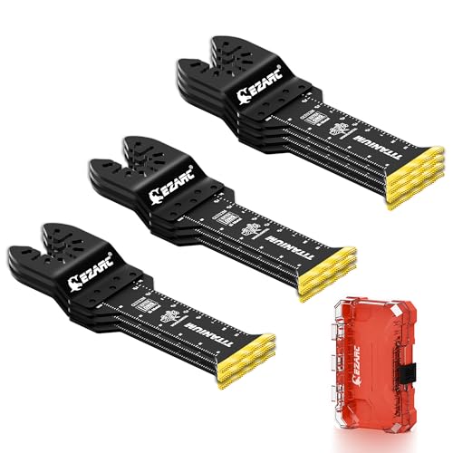 EZARC Titanium Oscillating Tool Blades, Oscillating Multitool Blades for Metal, Wood Nails, Screws Cutting, Plastic, 3 Pack