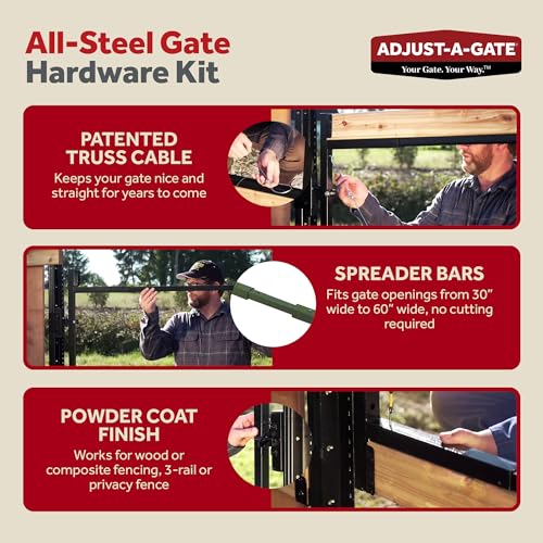 Adjust-A-Gate Steel Frame Gate Kit, 36"-60" Wide Opening Up To 7' High (5 Pack)
